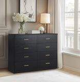 ZUN Modern Black 8-Drawer Dresser for Bedroom - Ample Storage Wide Chest of Drawers, Sturdy & Safe W1785P201162