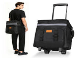 35L Rolling Cooler Bag 2-in-1 Insulated Lunch Backpack with Telescopic Handle Wheels Adjustable 09732445