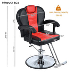 ZUN Classic Reclining barber Chair Salon Chair for Hair Stylist with Heavy Duty Hydraulic Pump, 360&deg; 96832747