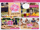 14-Slot Customizable Spinning Prize Wheel with Foldable Stand, Rewritable Tabletop Fortune Wheel 93206740