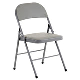 6pcs Elegant Foldable Iron & PVC Chairs for Convention & Exhibition Gray 14327127
