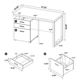 3-Drawer Office Desk in Cappuccino Finish B016P163565