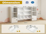 White Kids Toy Organizer with 8 Storage Bins, Anti-Tipping Design Open Shelves Cabinet for 3 Years 75512140