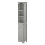 ZUN Tall Bathroom Cabinet, Freestanding Storage Cabinet with Drawer, MDF Board, Adjustable Shelf, Grey 54569192