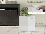 Black Laundry Hamper Cabinet 2 Tilt-Out Baskets, 2 Drawers, Sturdy Home Storage Unit 01594272