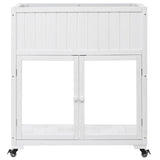 TOPMAX Patio 35.4''x17.7''x37.4'' Mini Wood Cold Frame, Compact 2 Doors Garden Greenhouse with N717P229026K