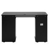 ZUN FCH 115* 55*74cm Black PB Wood 15mm Portable 1pc Door with 3pcs Drawers Computer Desk 23047766