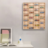 Wooden 1/64 Scale Toy Car Hot Diecast Wheels Matchbox Display Case Storage Gift 72294333