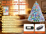 6ft Pre-Lit Flocked Christmas Tree, 300 RGB LED Lights with Smart APP & Remote, 16M Colors Music 22281427