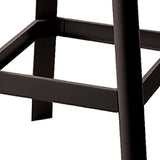 ZUN Natural and Black Armless Bar Stool with Crossbar Support B062P189225