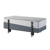 Grey and White High Gloss Coffee Table with Lift Top B062P209130