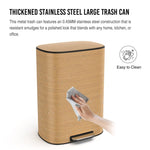 ZUN 13 Gallon 50L Kitchen Foot Pedal Operated Soft Close Trash Can - Stainless Steel Ellipse Bustbin W1550P154901