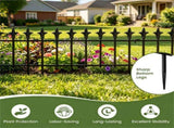 Black Foldable Garden Border Fence, 10 Pack No Dig Animal Barrier, Decorative Metal Fencing for Lawn 55822168