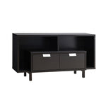 ZUN TV Console Table with 2 Drawers and Open Shelving- Red Cocoa B107130956