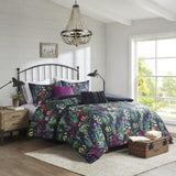 5 Piece Comforter Set Black Full/Queen B035128906