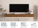 Floating TV Stand Wall Mounted with 16 Color LEDs,67" Modern TV Stand, Floating TV Cabinet W1321P374134