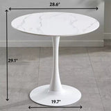 Marble Texture Round Table, Dining Table, Modern Dining Table,Kitchen Table, MDF Top and Steel Base W2641P300028