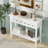 TREXM Rustic Console Table with Open Shelf, Rubber Wood Legs, Ideal for Entryways, Living Rooms, and N715P205077K