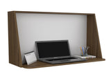Wall Desk, Desktop Shelf, Mahogany / White B097133197