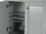 36" Blue Grey Bathroom Vanity with Ceramic Sink - Soft-Close Drawers, Solid Wood Frame, W2896P344088