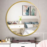 ZUN Tempered mirror 32" Wall Circle Mirror for Bathroom, Gold Mirror for Wall, 20 inch Hanging W1806P149710