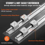 Linear Guide Rail Set, SBR16 2000mm, 2 PCS 78.7 in/2000 mm SBR16 Guide Rails and 4 PCS SBR16UU Slide T3342P360018