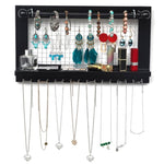 ZUN Jewelry Manager - Wall Mounted Jewelry Stand With Detachable Bracelet Bar, Shelf And 16 Hooks 26228906