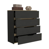 Zoe Dresser, Superior Top, Four Drawers -Black / Light Oak B07092120
