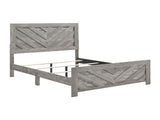 Contemporary Rustic Gray Finish Queen Size Panel Bed Wooden Bedroom Furniture 1pc, Bed in a Box B011P250482