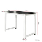 ZUN 110cm Decent High Strength Wooden Computer Desk Black 37386794