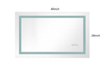 ZUN LED Bathroom Mirror 40 "x 28" with Front and Backlight, Large Dimmable Wall Mirrors with Anti-Fog, W928P177828