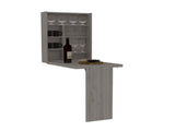 Wall Foldable Table with Multiple Shelves, Light Gray B097133223