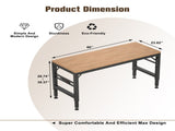60" Adjustable Height Workbench, Rubber Wood Top Heavy duty Workstation with Power Outlets, over 85826849