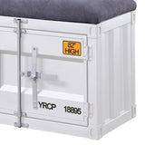 Grey and White Storage Bench B062P186438
