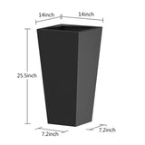 25" H Tall Mental Tapered Planter Large Outdoor & Indoor Garden Plant Pot with Drainage Hole and W3077P276872