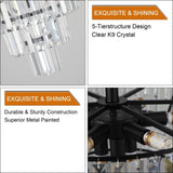 (Same as W1340110374/L5011) Black large crystal chandelier, modern style chandelier, dining room, W1340P189285