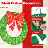 48" Pre-Lit Christmas Wreath - 200 LED Lights , IP44 12984977
