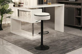 Round Storage Bar Stool Set of 2, Off White Linen Height Adjustable Barstool, 360&degCounter Height W2200P196801