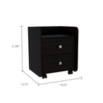 ZUN Aura Nightstand , End Table, Side Table Metal Handle, Two Drawers, Superior Top -Black B20091894