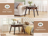 Faux Marble Side Table with 4-Sided Storage Shelves, 24" Square End Table for Living Room Bedroom 15029922