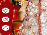 6 FT Fully Decorated Pre-lit Christmas Tree, Pop Up Artificial Xmas Tree with 100 Warm Lights and 34996842