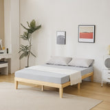 Basic bed frame solid wood color Queen 206*151*30.5cm wooden bed 34235750