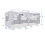 ZUN 10 x 20 ft Heavy Duty Awning Canopy Pop Up Gazebo Marquee Party Wedding Event Tent with 6 Removable 38843831