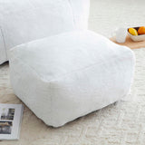 Giant Bean Bag Chair withFootstool, Oversized Bean Bag for Adults and Kids, Faux Fur Shell-Shaped 57728667