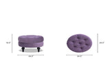 Dawn Tufted Round Ottoman Nailhead Accents, Purple Velvet B2719P238412
