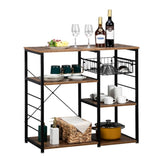 ZUN 3-Tier Industrial Kitchen Baker's Rack Utility Microwave Oven Stand Storage Cart Workstation Shelf, 04294771