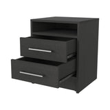 Black 2-Drawer Nightstand B062P230638
