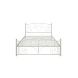 Full Size Unique Flower Sturdy System Metal Bed Frame with Headboard and Footboard W2297P347655