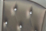 Glamorous Crystal Button-Tufted Set of 2 Arm Chairs Silver Finish Upholstered Seat Back Modern B01182313