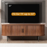 TV Stand, 55" Modern TV Console Table with Storage Compartment and Sliding Door, Gaming W2641P329198